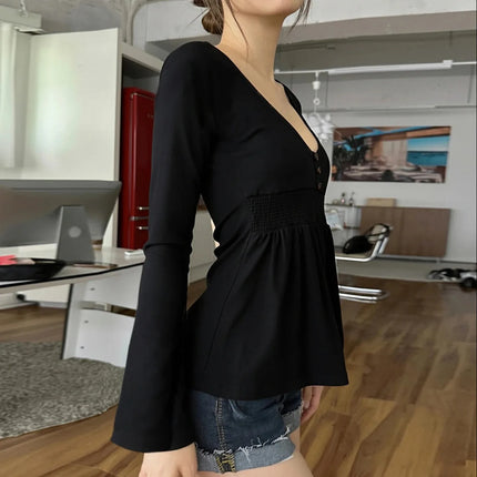 Women's Lace Trim V-Neck Top