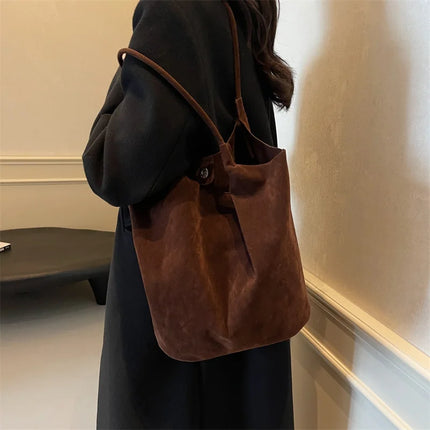 Suede Tote Shoulder Bag