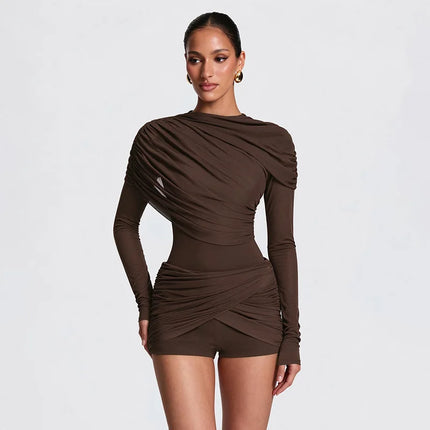 Women's Mesh Patchwork Slim-Fit Romper