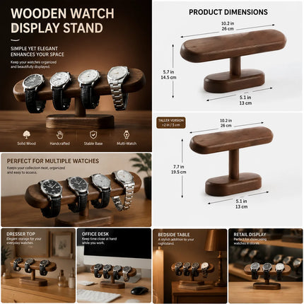 Premium Wooden Watch Display Stand