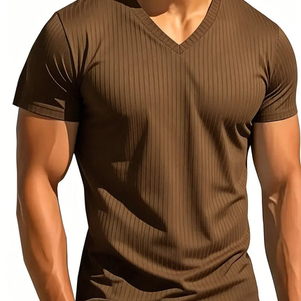 Men's Ribbed V-Neck T-Shirt