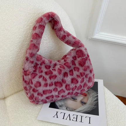 Leopard Fluffy Shoulder Bag