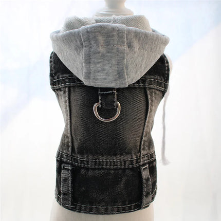 Denim Puppy Hoodie Jacket