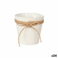 Planter Ibergarden White Brown Cloth Rope Plastic Lasso 14 x 12,5 x 14 cm 14 x 14 x 14 cm 14 x 13 x 15 cm (24 Units)