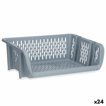 Vegetable basket Kinvara Grey polypropylene 30 x 13,5 x 38,7 cm (24 Units)