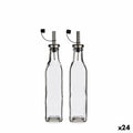 Oil and Vinegar Set Vivalto Transparent Metal Glass Silicone Stainless steel Crystal Plastic 300 ml 10,5 x 26 x 5,5 cm (24 Units