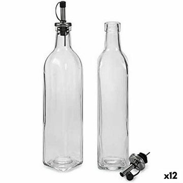 Oil and Vinegar Set Vivalto Transparent Glass Silicone Stainless steel Crystal 500 ml 2 x 50 ml 5,7 x 29,5 x 5,7 cm 12 x 31 x 6