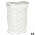 Laundry Basket Kipit White Plastic 60 L 43,5 x 57,5 x 34 cm 43,5 x 57 x 34 cm (6 Units)