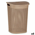 Laundry Basket Kipit Beige Plastic 60 L 43,5 x 57,5 x 34 cm (6 Units)