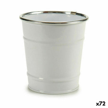 Planter Ibergarden White Silver Zinc Bucket 10,5 x 10,5 x 10,5 cm (72 Units)