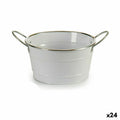 Planter Ibergarden White Silver Zinc Bucket 27,5 x 10,5 x 20 cm (24 Units)