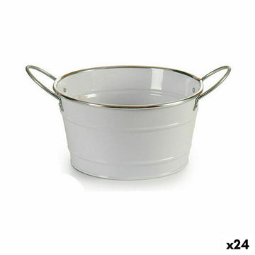 Planter Ibergarden White Silver Zinc Bucket 27,5 x 10,5 x 20 cm (24 Units)