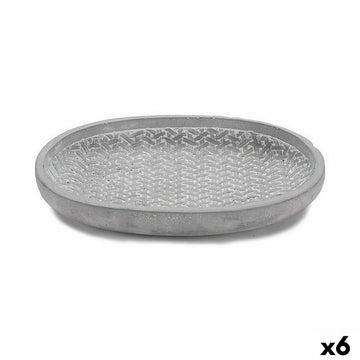 Flower Pot Dish Ibergarden Grey Cement With relief 28 x 4 x 23 cm (6 Units)