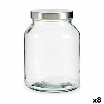 Jar Vivalto Transparent Silver 3 L (8 Units)