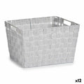Laundry Basket Kipit White Polyester Cloth Braiding 10 L 35 x 20 x 25 cm 25 x 20 x 35 cm (12 Units)