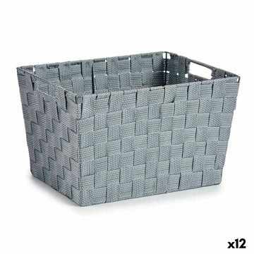 Laundry Basket Kipit Grey Cloth Braiding 10 L 25 x 20,5 x 35 cm (12 Units)