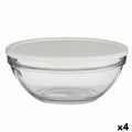 Round Lunch Box with Lid Pasabahce Chefs White 2,5 L (4 Units)