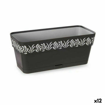 Planter Stefanplast Gaia Anthracite Plastic 13,3 x 12,3 x 29,3 cm (12 Units)