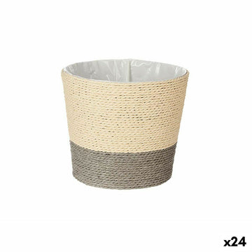Planter Ibergarden Grey Rope Plastic 19,5 x 16,5 x 19,5 cm (24 Units)