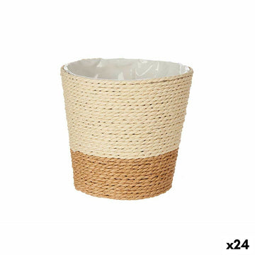 Planter Ibergarden Brown Rope Plastic 14 x 12,5 x 14 cm 14 x 13 x 14 cm (24 Units)