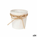 Planter Ibergarden White Brown Cloth Lasso 11 x 11 x 12 cm 11 x 10,5 x 11 cm (24 Units)