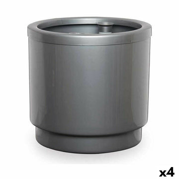Self-watering flowerpot Ibergarden 4132-PLA 4132-PLA Silver polypropylene 32 x 30,5 x 32 cm (4 Units)