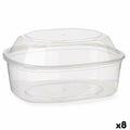 Rectangular Lunchbox with Lid Leknes Transparent polypropylene 1,5 L (8 Units)