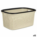 Laundry Basket Kipit Black Cream Plastic 36 L 36 x 25,5 x 52,5 cm (12 Units)