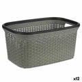 Laundry Basket Kipit Black Grey Plastic 36 L 36 x 25,5 x 53 cm (12 Units)