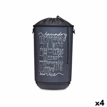 Laundry Basket Kipit Laundry Sevice Dark blue Cloth Plastic 40 L 34 x 52,5 x 34 cm (4 Units)