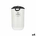 Laundry Basket Kipit Vintage White Cloth Plastic 40 L 34 x 52,5 x 34 cm (4 Units)