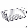Basket for Kitchen Shelf Kinvara Black Metal Iron 42 x 14 x 26 cm 45 x 32 x 28 cm (12 Units)