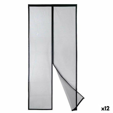 Mosquito net Kipit Black Polyester Magnet 90 x 210 cm Magnetic (12 Units)