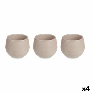 Set of pots Ibergarden Taupe Plastic 16,5 x 16,5 x 14,5 cm 51,5 x 14,5 x 16,5 cm (4 Units)