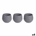 Set of pots Ibergarden Anthracite Plastic 16,5 x 16,5 x 14,5 cm 51,5 x 14,5 x 16,5 cm (4 Units)