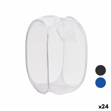 Laundry basket Kipit Blue White Black Plastic 33 x 33 x 58 cm 58 x 0,5 x 37 cm (24 Units)