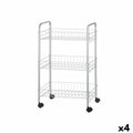 Vegetable trolley Kinvara Silver Metal polypropylene Plastic 37 x 27 x 62,3 cm 26,5 x 56 x 8,5 cm (4 Units)