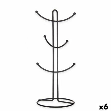 Cup hanger Kinvara Black Metal 16 x 39 x 16 cm (6 Units)