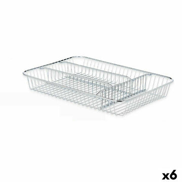 Cutlery Organiser Kinvara Silver Metal 26 x 4,5 x 35,5 cm 26 x 5,5 x 35,5 cm (6 Units)