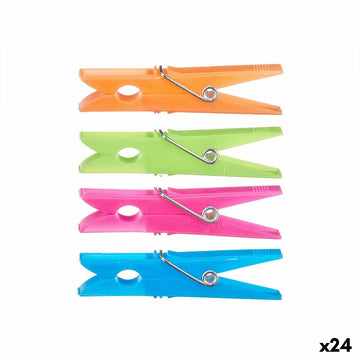 Clothes Pegs Multicolour Plastic 7 x 1 cm 1 x 7 x 7 cm 10 x 20 x 3,5 cm 10 x 22 x 3,5 cm Set 24 Pieces (24 Units)