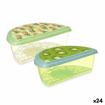 Lunch box Leknes Plastic Pineapple Kiwi 1,2 L Fruit (24 Units)