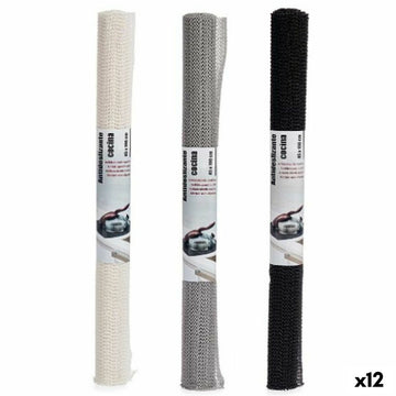 Non-slip Mat Kinvara White Black Grey Rubber 45 x 0,1 x 100 cm 4,5 x 45 x 4,5 cm (12 Units)
