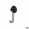 Hook for hanging up Berilo Black Steel ABS 6 x 13 x 4 cm (24 Units)