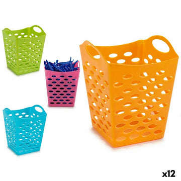Peg Basket Yellow Blue Orange Pink Polyethylene Plastic 13 x 17 x 13 cm (12 Units)