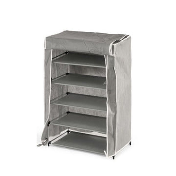 Shoe Rack Kipit Black Grey Cloth 50 x 32 x 88 cm