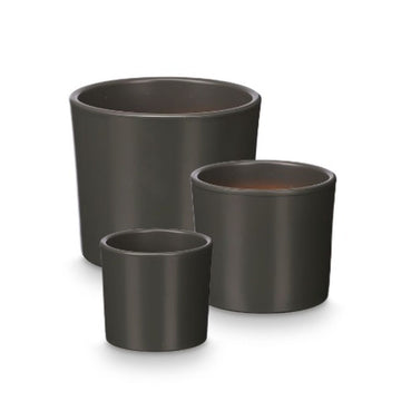 Set of pots Ibergarden Anthracite Clay Ø 14 cm Ø 22 cm Ø 17 cm 3 Pieces
