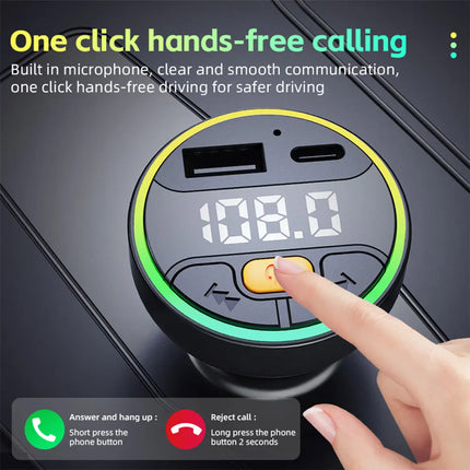 Bluetooth FM Transmitter with USB-C Charger