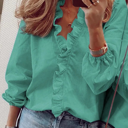Long-Sleeve Ruffled Shirt