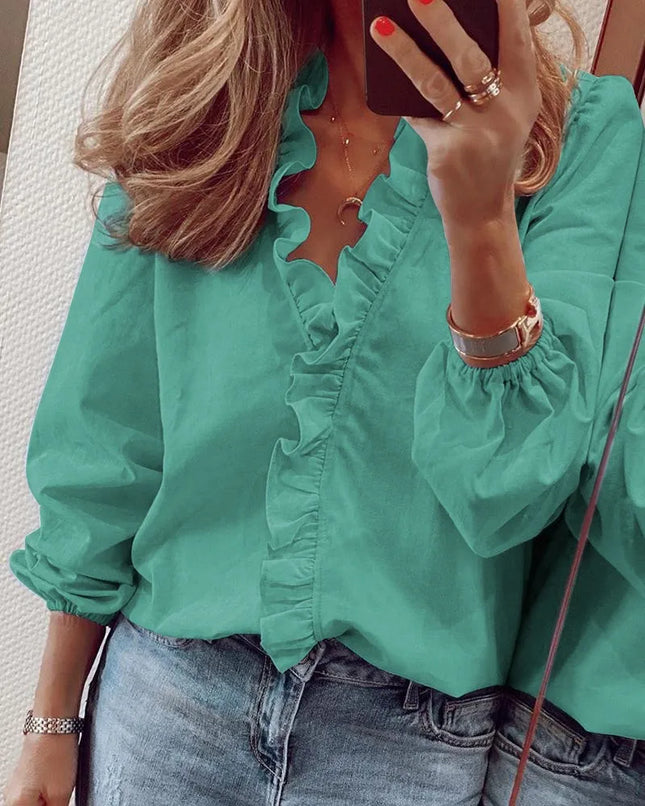 Long-Sleeve Ruffled Shirt