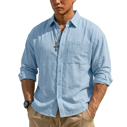 Men’s Long-Sleeve Linen Shirt